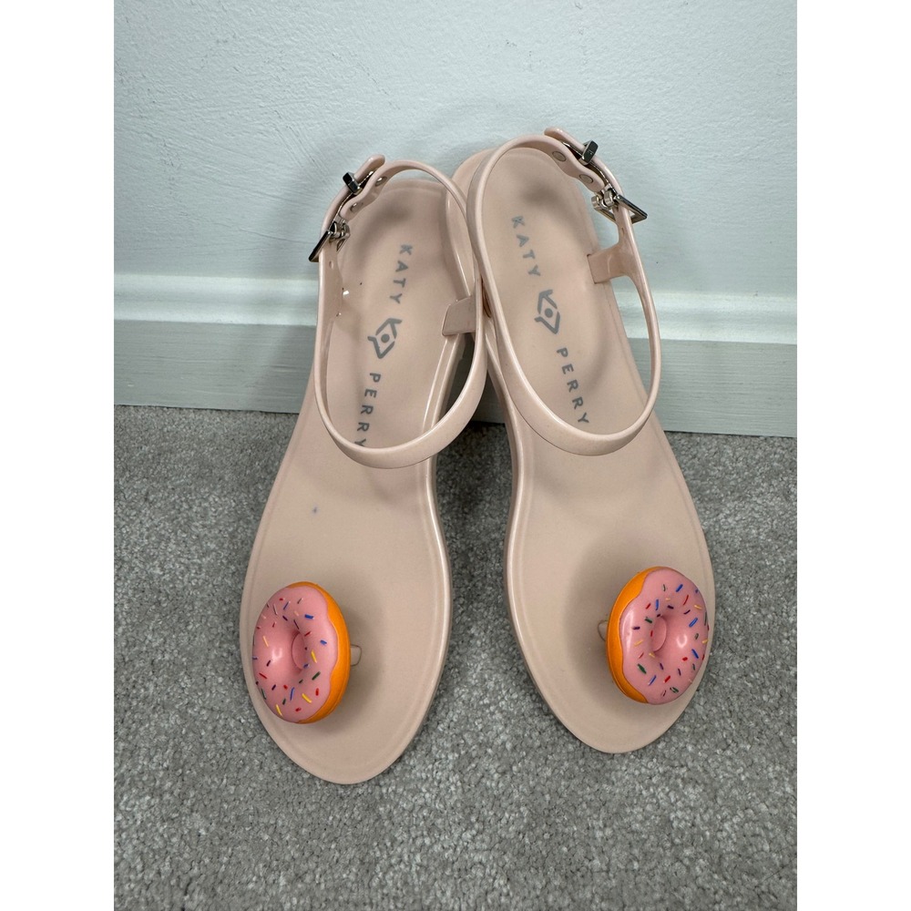 Katy Perry Geli Pink Donut Jelly Sandals Thong Flip Flop Novelty Women's 6 6.5